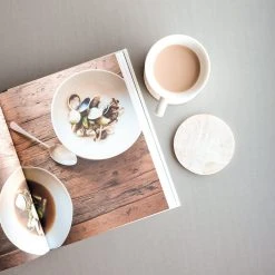 LIKHÂ White Mother Of Pearl Coaster Set Kitchen + Dining 6 LIKHÂ White Mother Of Pearl Coaster Set Kitchen + Dining