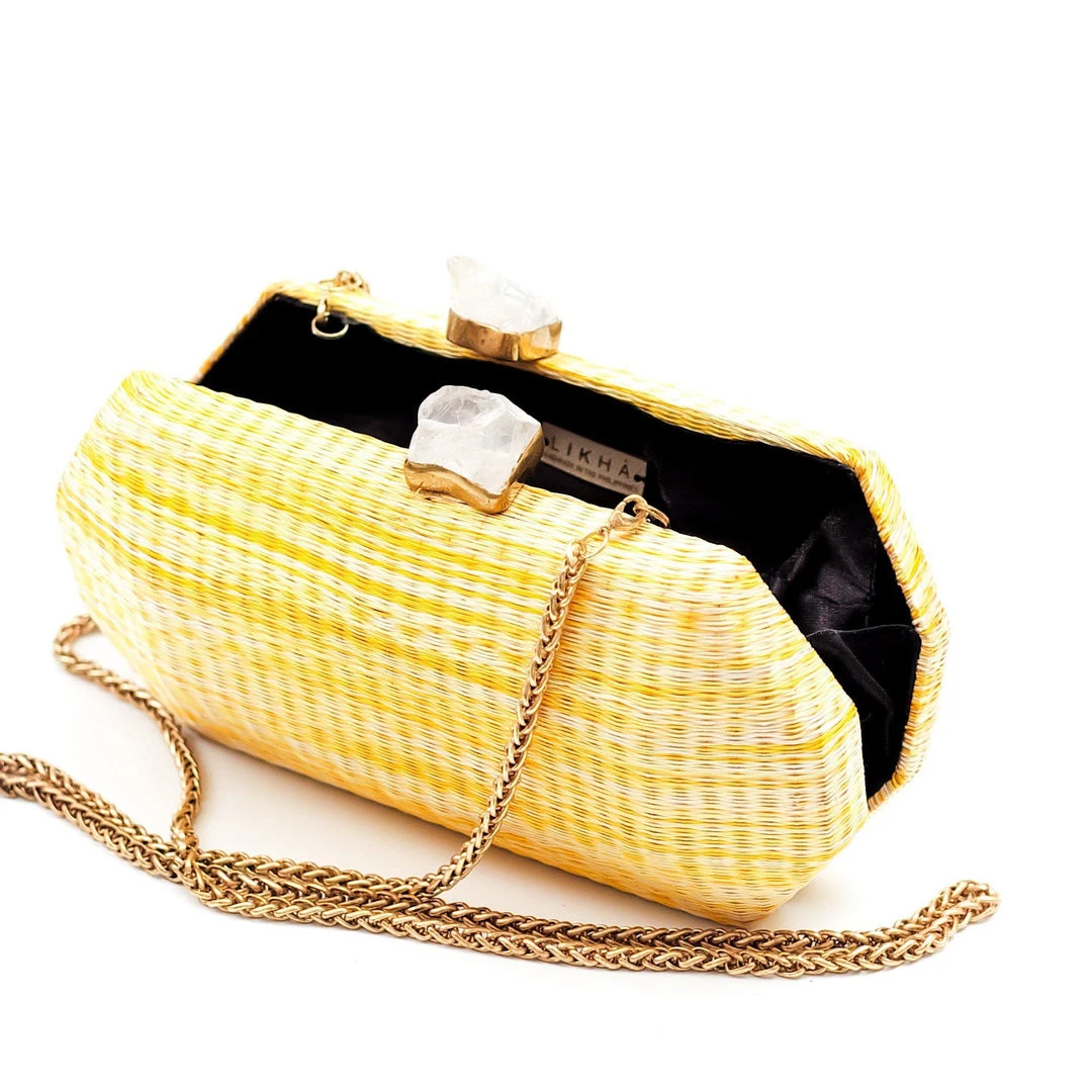 LIKHÂ Yellow Shibori Pattern Clutch 5 LIKHÂ Yellow Shibori Pattern Clutch