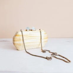 LIKHÂ Yellow Shibori Pattern Clutch