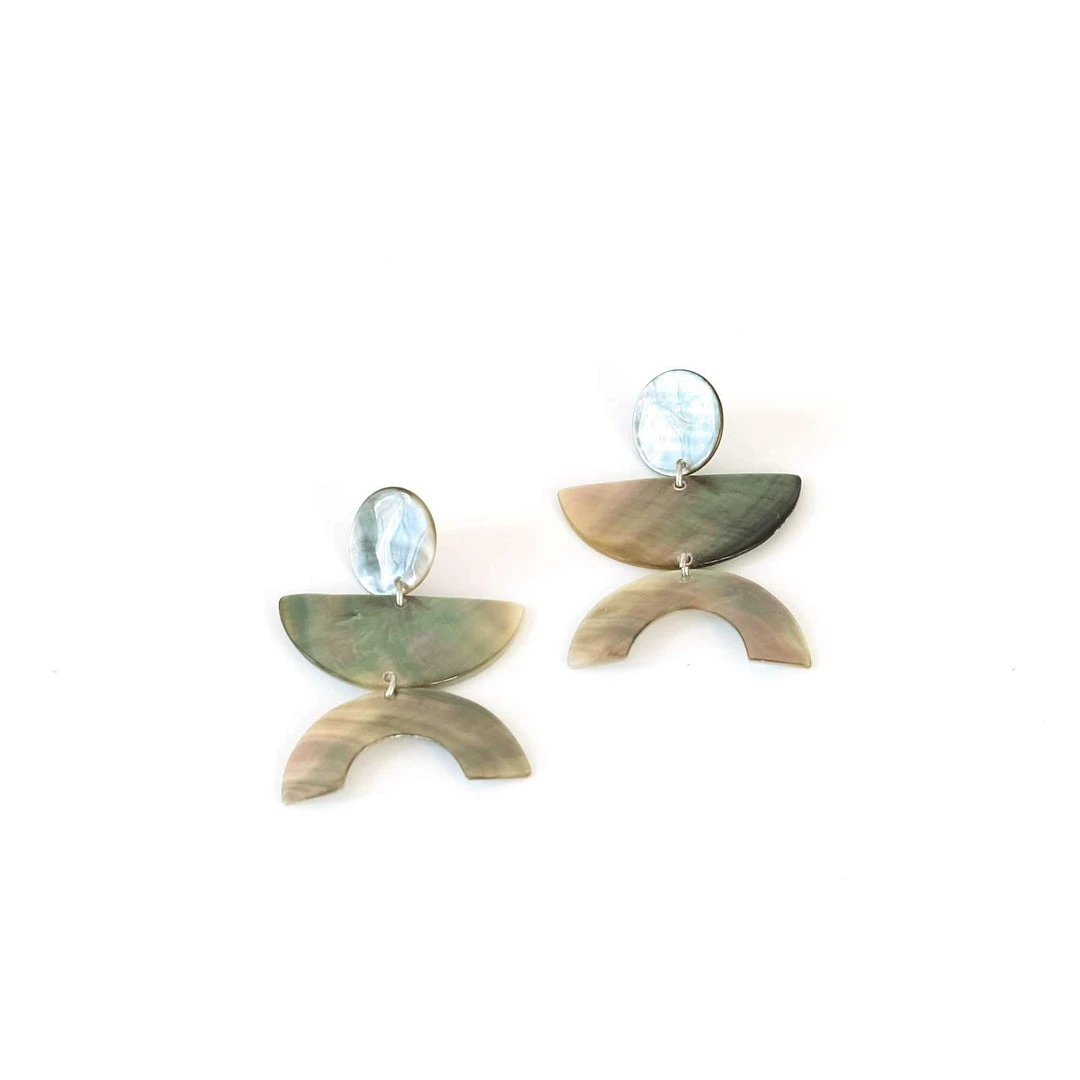 LIKHÂ Long Mother Of Pearl Geometric Earrings Special Occasion 7 LIKHÂ Long Mother Of Pearl Geometric Earrings Special Occasion