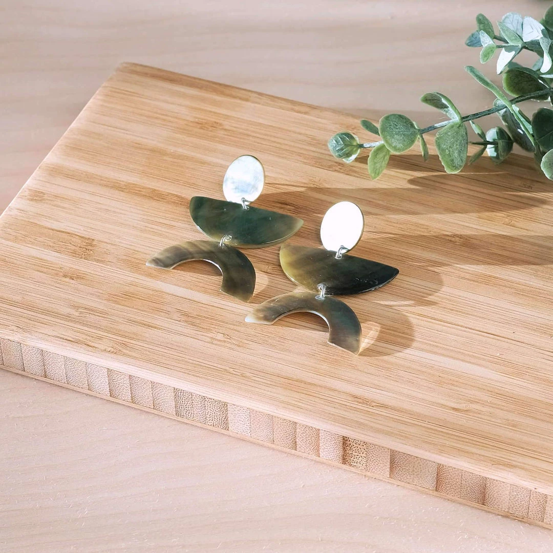 LIKHÂ Long Mother Of Pearl Geometric Earrings Special Occasion 4 LIKHÂ Long Mother Of Pearl Geometric Earrings Special Occasion