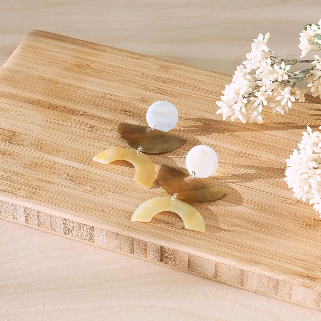 LIKHÂ Long Mother Of Pearl Geometric Earrings Special Occasion 6 LIKHÂ Long Mother Of Pearl Geometric Earrings Special Occasion