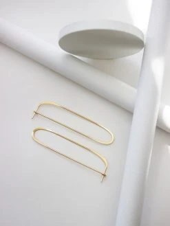 L.Greenwalt Jewelry Best Sellers Long Oval Hoop Earrings