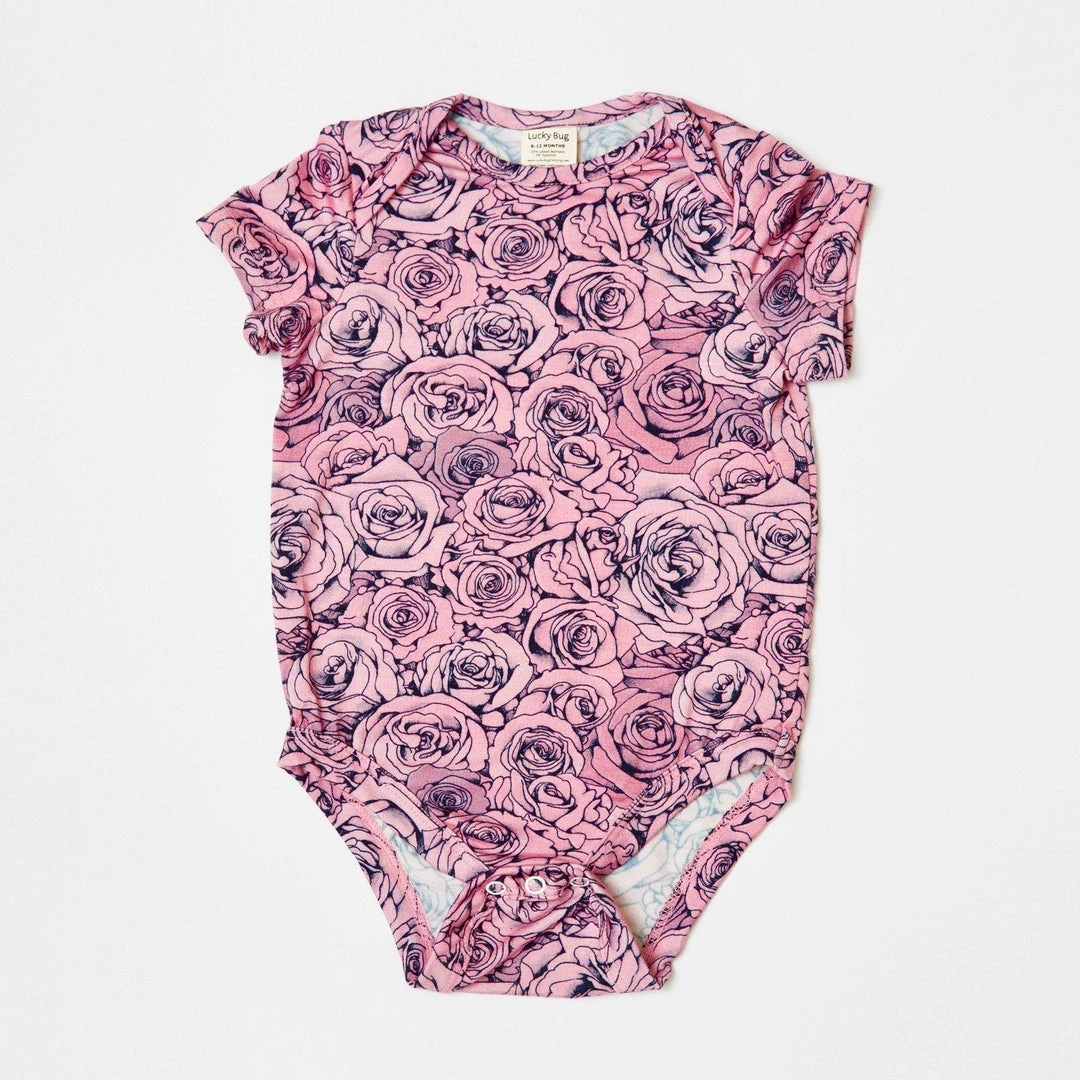Lucky Bug Clothing Kids' + Baby Baby's Essential Bamboo Rose Onesie 3 Lucky Bug Clothing Kids' + Baby Baby's Essential Bamboo Rose Onesie