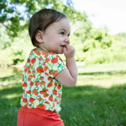 Lucky Bug Clothing Made In USA Baby's Essential Bamboo Tomato Onesie