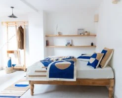 Leah Singh Luna Stripes Wool Rug - Blue