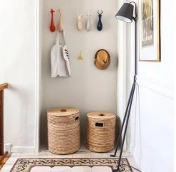 Mbare Malawi Mahogany Handle Basket