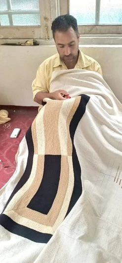 Leah Singh Home Goods Marianne Square Wool Throw Pillow Cover - Blue