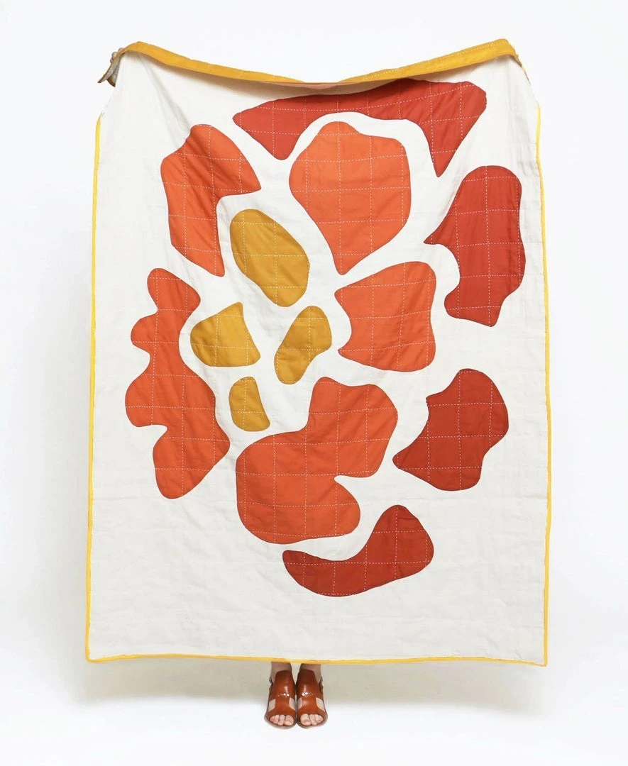 Anchal Marigold Bloom Throw Quilt 3 Anchal Marigold Bloom Throw Quilt