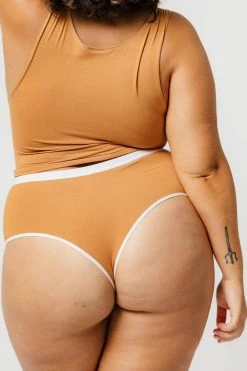Mary Young High Waist Bamboo Thong - Caramel Underwear + Bras
