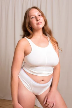 Mary Young Ryder Bamboo Crop Top - Cream Sustainable Materials