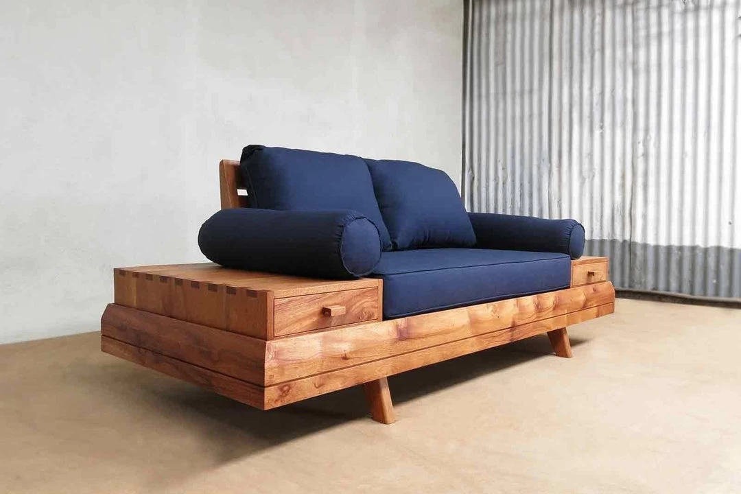 Masaya & Co. Floating Love Seat - Navy Blue Living Room 4 Masaya & Co. Floating Love Seat - Navy Blue Living Room
