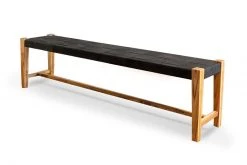 Masaya & Co. Furniture Masaya Leather Bench - Black