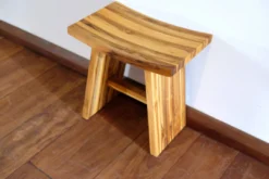 Masaya & Co. Handcrafted Zapatera Teak Shower Stool