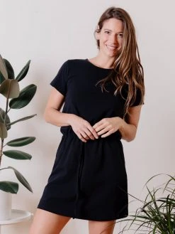 Mata Traders Abby Black Drawstring Dress