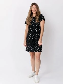 Mata Traders Abby Onyx Eyes Drawstring Dress