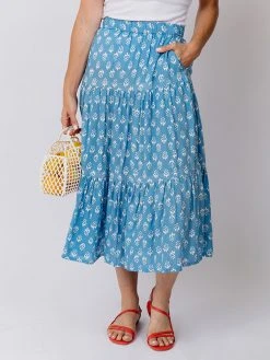 Mata Traders Danielle Cornflower Blossom Tiered Skirt