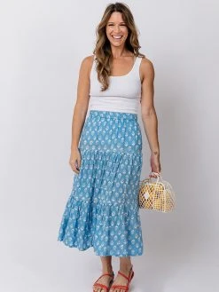 Mata Traders Danielle Cornflower Blossom Tiered Skirt