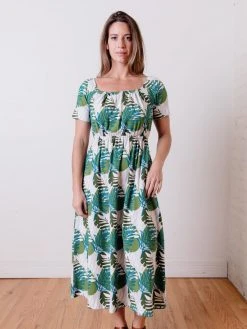 Mata Traders Clothing Kaia Layered Palms Midi Dress