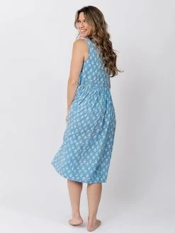 Mata Traders Clothing Melody Cornflower Blossom Midi Dress