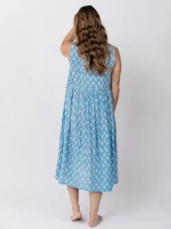Mata Traders Clothing Melody Cornflower Blossom Midi Dress