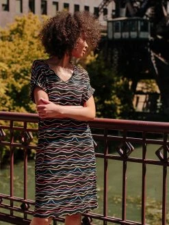 Mata Traders Best Sellers Montrose Wobbly Stripe Midi Dress