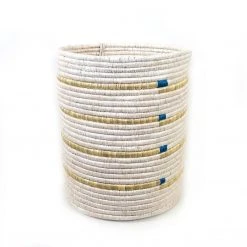 Mbare Ikiba Storage Basket - Blue Squares