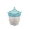 Mbare Best Sellers Medium Two-Tone Hamper Basket - Turquoise + White