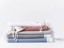 Coyuchi Mediterranean Towels - Alpine White / Slate Stripe 15 Coyuchi Mediterranean Towels - Alpine White / Slate Stripe