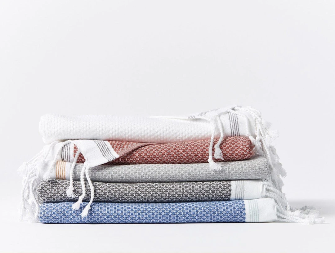 Coyuchi Mediterranean Towels - Alpine White / Slate Stripe 9 Coyuchi Mediterranean Towels - Alpine White / Slate Stripe