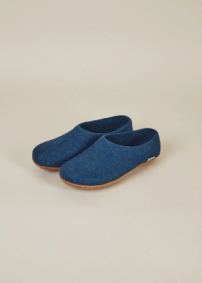 Kyrgies Men's Molded Sole High Back Wool Slippers - Navy 4 Kyrgies Men's Molded Sole High Back Wool Slippers - Navy