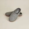 Kyrgies Men's Natural Sole Low Back Wool Slippers - Gray