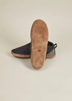 Kyrgies Men's Wool Tengries Slippers - Charcoal 14 Kyrgies Men's Wool Tengries Slippers - Charcoal