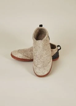 Kyrgies Men's Wool Tengries Slippers - Oatmeal Best Sellers