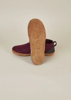 Kyrgies Men's Wool Tengries Slippers - Plum 14 Kyrgies Men's Wool Tengries Slippers - Plum