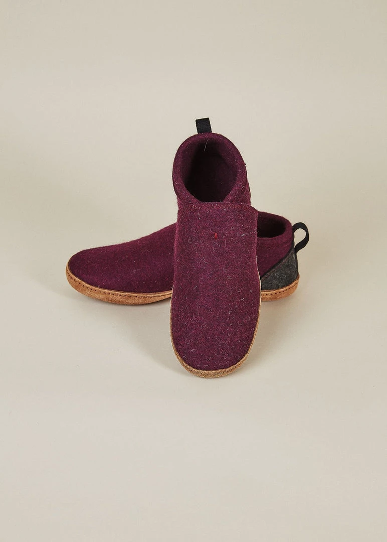 Kyrgies Men's Wool Tengries Slippers - Plum 3 Kyrgies Men's Wool Tengries Slippers - Plum