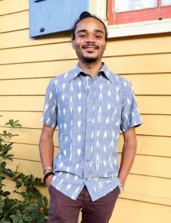 Passion Lilie Men's Celestial Ikat Button Down Shirt Best Sellers