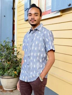 Passion Lilie Men's Celestial Ikat Button Down Shirt Best Sellers