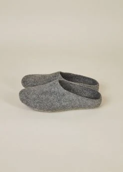 Kyrgies Best Sellers Men's Classic Sole Low Back Wool Slippers - Gray