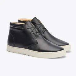 Nisolo Men's Cortez Mid Top Sneaker - Black