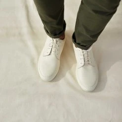 Nisolo Men's Diego Low Top Sneaker - Bone