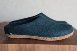 Kyrgies Men's Molded Sole Low Back Wool Slippers - Navy Best Sellers