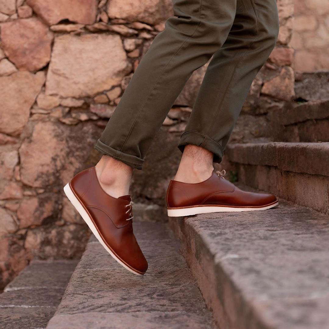 Nisolo Men's Lightweight Flex Derby - Brandy 7 Nisolo Men's Lightweight Flex Derby - Brandy