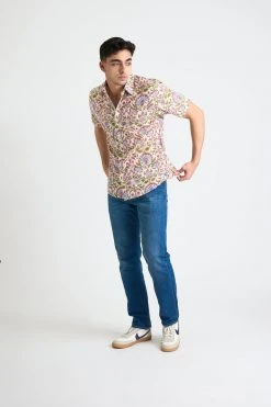 Dushyant Asthana Men's Prat Short Sleeve Shirt - White Lotus