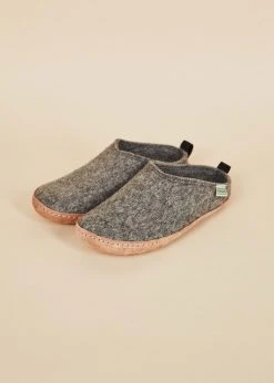 Kyrgies Men's Wool Slipper Slides - Gray