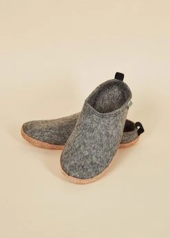 Kyrgies Men's Wool Slipper Slides - Gray
