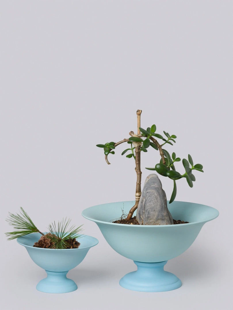 Middle Kingdom Planters + Vases Footed Porcelain Vase - Denim 4 Middle Kingdom Planters + Vases Footed Porcelain Vase - Denim