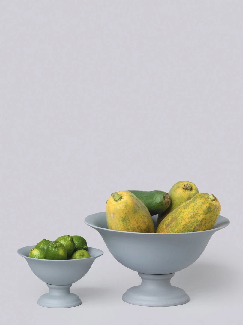 Middle Kingdom Footed Porcelain Vase - Steel Gray Planters + Vases 4 Middle Kingdom Footed Porcelain Vase - Steel Gray Planters + Vases