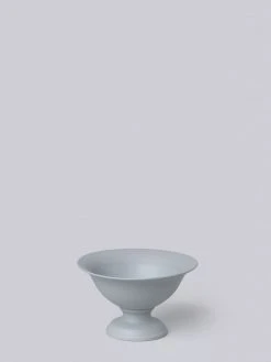 Middle Kingdom Footed Porcelain Vase - Steel Gray Planters + Vases