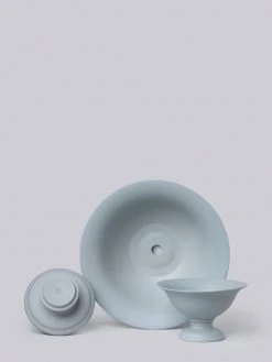 Middle Kingdom Footed Porcelain Vase - Steel Gray Planters + Vases 12 Middle Kingdom Footed Porcelain Vase - Steel Gray Planters + Vases